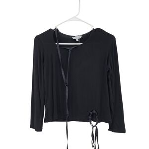 Tiar Women's 100% Rayon Long Sleeves Relaxed Fit Crop Top - M